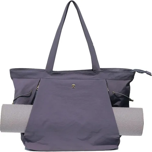 Miniatura 20 de ESVAN Bolsa de yoga para mujer, bolsas de hombro con cordón para oficina, entrenamiento, viajes, transporte, pilates, gimnasio y playa Púrpura