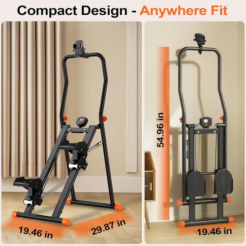 Miniatura 6 de EPHESPORT Stair Stepper for Home Gym, 2.0 Stair Climber with 3-Level Adjustable Resistance, Non-Slip Pedals, Digital Monitor & Phone Holder