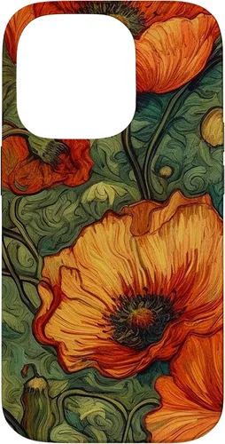 Miniatura 17 de iPhone 16 Floral Van Gogh Style Poppy Flower Case