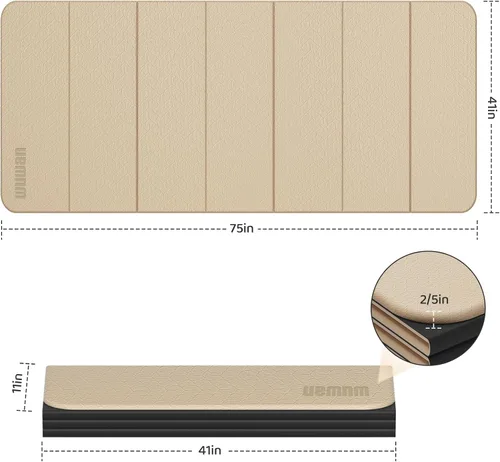 Miniatura 4 de Tapete de yoga plegable de 0.39 pulgadas de grosor, extra grande, material TPE, antideslizante, fácil de llevar, adecuado para entrenamiento