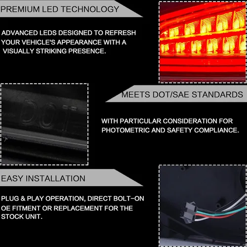 Miniatura 4 de VLAND Conjunto de luces traseras Compatible con Subaru WRX 2015-2022 Subaru WRX STI, lámpara trasera con DRL, luz trasera con luces antiniebla