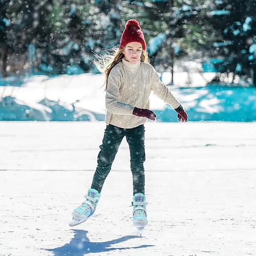 Miniatura 7 de Patines de hielo ajustables para niños y niñas, cómodos, cuchillas suaves, zapatos de patinaje sobre hielo para pista de hockey sobre hielo al aire