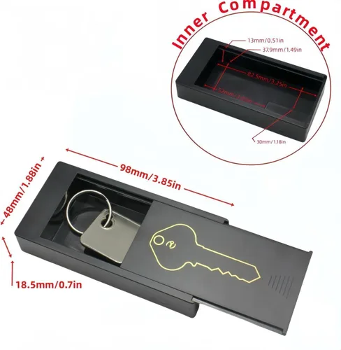 Miniatura 2 de Oculta una llave fuera de la caja magnética para llaves – Seguro para llaves de emergencia, uso en automóvil y hogar, oculta una llave – Ocultador