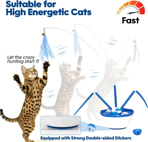 Miniatura 4 de Pawingcat Juguete automático para gatos, juguete interactivo para gatos, bolas de hierba gatera 7 en 1, juguetes desmontables para gatos adultos