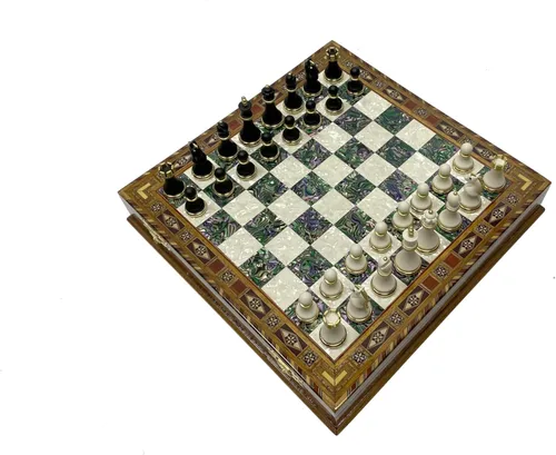 Miniatura 3 de Antochia Crafts Juego de ajedrez grande de 16.5 pulgadas - Piezas de ajedrez de lujo con 2 reinas adicionales y tablero de ajedrez de madera