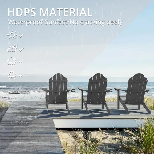 Miniatura 3 de LUE BONA HDPS Sillas Adirondack Set de 2, Silla para Hoguera al Aire Libre Resistente a la Intemperie con Portavasos, Silla Moderna de Plástico