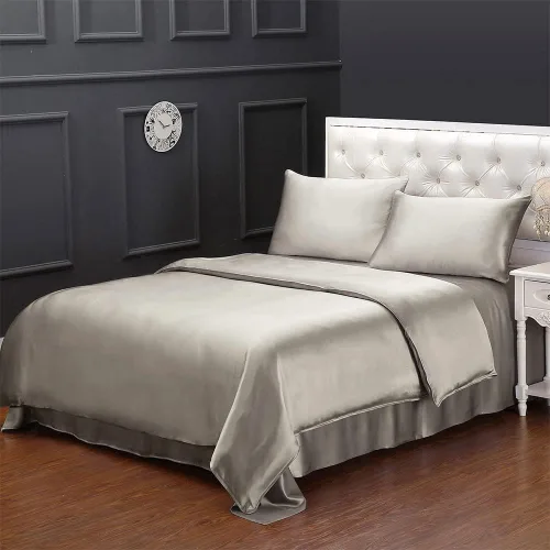Miniatura 16 de LILYSILK Funda de edredón de seda negra para cama individual, fundas de edredón de seda de 19 momme