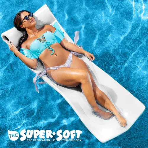 Miniatura 7 de TRC Recreation Foam Swimming Pool Float, Floating Water Lounger, Splash 1.25” Blanco