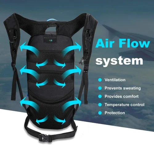 Miniatura 6 de Mochila de Bicicleta Pequeña Mochila de Ciclismo de Montaña Ligera 6l Mochila de Día - Ciclismo MTB, Senderismo, Esquí, Bicicleta de Nieve, Negro