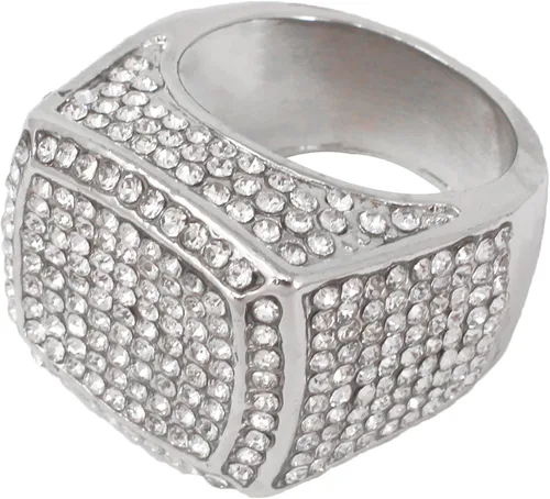 Miniatura 4 de Charles Raymond Bling Bling Hip Hop Iced Out Luxury BIG Oversize Anillo para hombre - 444