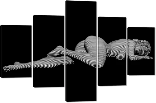 Miniatura 21 de Lienzo extra grande sexy chica desnuda durmiendo en la cama, arte de pared con marco de madera sexy para mujeres desnudas, obras de arte, arte