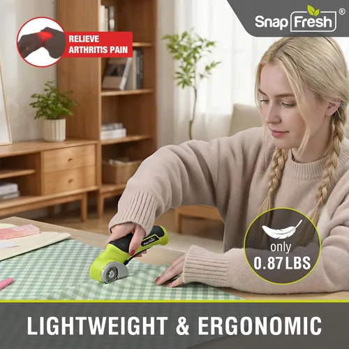 Miniatura 4 de SnapFresh Tijeras Eléctricas Inalámbricas, Cortador de Caja Mini Eléctrico de 4V, Herramienta de Corte de Alfombra y Cartón con Hoja
