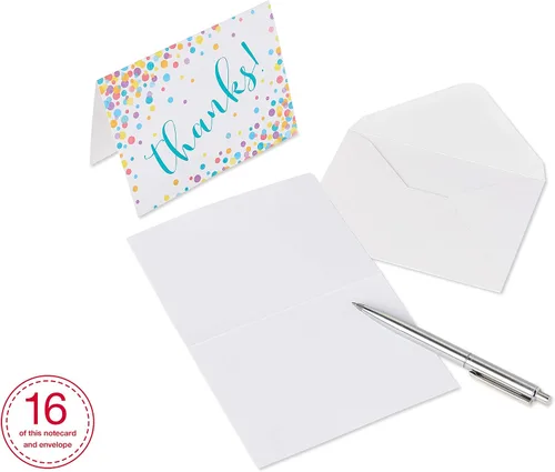 Miniatura 3 de Papyrus Tarjetas de agradecimiento con sobres, confeti (16 unidades)