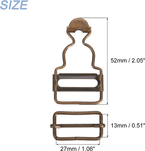 Miniatura 2 de uxcell Hebillas de repuesto de tirantes metálicos para pantalones vaqueros de algodón