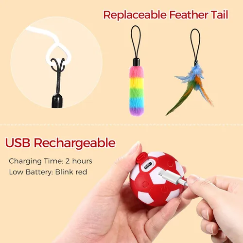Miniatura 6 de VIWIK Juguetes interactivos para gatos de interior, juguete de bola de gatito activado por movimiento automático, juguetes de estimulación