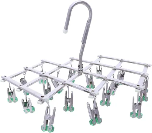 Percha de secado, colgador de secado colgante, colgador de goteo de acero inoxidable con 18 clavijas para ropa interior, calcetines, brasier, quitar