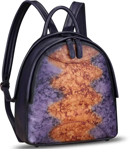 Miniatura 8 de IVTG Mochila de cuero genuino para mujer, estilo vintage, de cuero real, mochila de moda para hombro