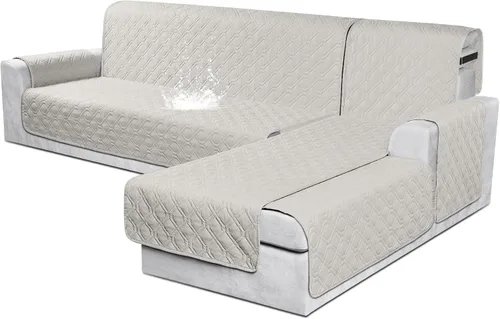 Miniatura 15 de VANSOFY Fundas para Sofá Seccional 100% Impermeables Funda Deslizable para Sofá en Forma de L 3 Piezas Reversible Funda para Chaise Lounge para Sofá