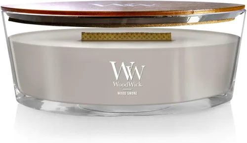 Miniatura 29 de WoodWick Santal Myrrh - Vela grande en frasco con forma de reloj de arena, cera de mezcla de soya prémium, mecha de madera Pluswick Innovation