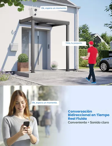Miniatura 6 de Hiseeu 2Pack Cámara de seguridad inalámbrica, WiFi 5G/2.4G, Cámara PTZ de doble lente para exteriores, Seguimiento de movimiento, Versión nocturna a