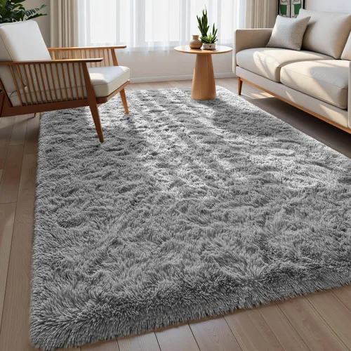 Miniatura 22 de Macgace - Alfombras pequeñas para dormitorio, 2 x 3, beige, antideslizante, alfombra de área, súper suave, de felpa esponjosa, alfombra moderna