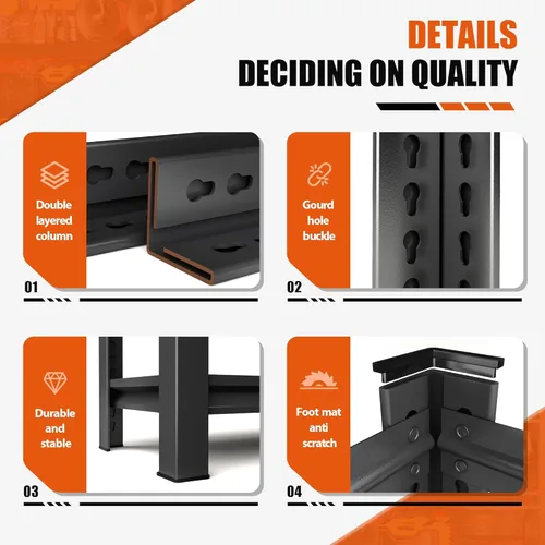 Miniatura 4 de Estantes de almacenamiento resistentes, estantería de metal de 5 niveles, estantes de acero ajustables, estantería de metal industrial, para taller