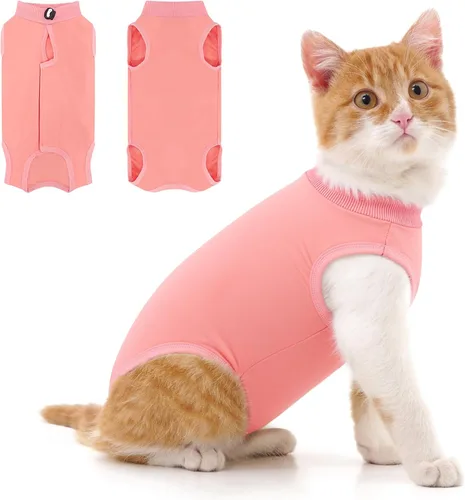 Miniatura 6 de Traje de recuperación para gatos para heridas abdominales o enfermedades de la piel, mameluco de gato para gatos después de la cirugía, traje