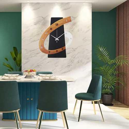 Miniatura 4 de Reloj de pared moderno grande decorativo, de 43 cm, negro, silencioso y sin tictac, relojes de pared nórdicos de metal para sala de estar, hogar