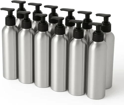 Miniatura 12 de Royal Massage Botella con bomba tipo bala de 8 onzas, aceite de masaje, loción, jabón, dispensador de champú, PET sin BPA con bomba de bloqueo Verde