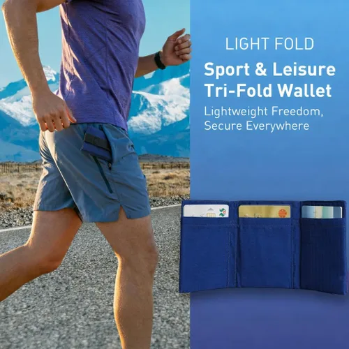 Miniatura 7 de LIGHT FOLD Cartera delgada para hombre con bloqueo RFID, cartera delgada minimalista con estilo delgado, duradero y protección de datos, múltiples