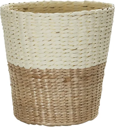 Miniatura 7 de Household Essentials Cesta de basura tejida, papelera de cuerda de papel gris para baño, dormitorio, oficina