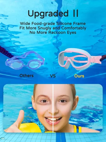 Miniatura 3 de COPOZZ Gafas de natación para niños de 8 a 12 años, visión amplia para jóvenes, antiniebla, sin fugas, gafas de natación transparentes para niños