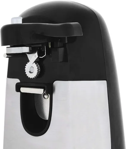 Miniatura 2 de Amazon Basics - Abrelatas eléctrico 3 en 1, abridor de botellas y afilador de cuchillos, con cuchilla de acero inoxidable, soporte magnético