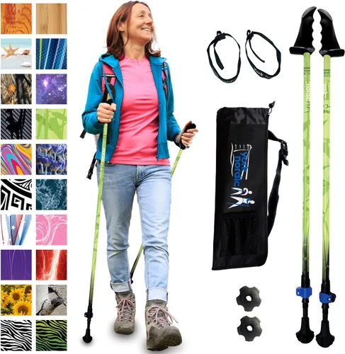 York Nordic Motivator - Bastones de caminata para equilibrio y rehabilitación - Agarres de estabilidad patentados - Ligeros, ajustables y plegables