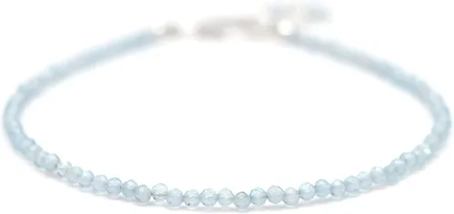 Miniatura 33 de Pulsera ajustable de plata esterlina 925 con cuentas completas para mujer, cuentas de piedras preciosas naturales, pulsera delicada, regalo