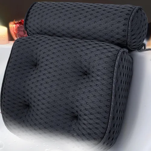 AEROiVi Almohadas de baño de lujo para bañera, almohadas de baño para la cabeza y el cuello, cojín de baño hecho de material de malla espaciadora