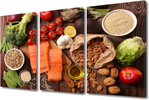 Miniatura 33 de Arte de pared con frutas y verduras, surtido de frutas y verduras frescas, lienzo, pósteres de pintura de frutas y verduras, decoración de pared, 3