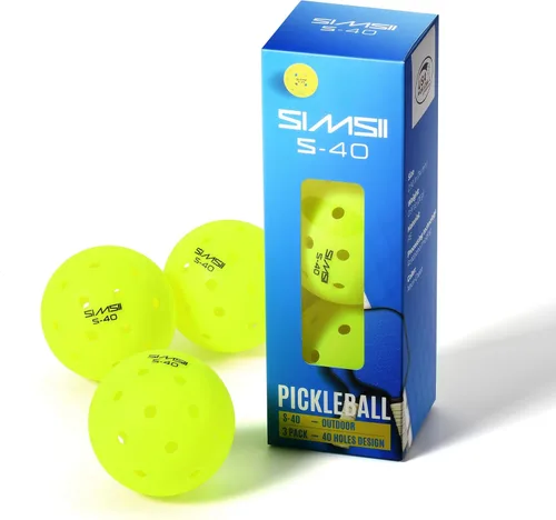 S-40 - Pelotas de pickleball para exteriores, 40 agujeros, aprobadas por la USAPA, material de polietileno duradero, construcción sin costuras,