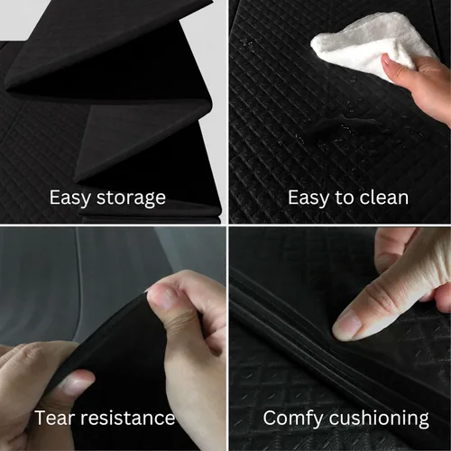 Miniatura 5 de Esterilla plegable para ejercicios de yoga, ligera, antideslizante y fácil de almacenar para yoga, pilates, entrenamientos en casa y ejercicios
