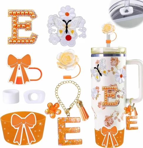 Miniatura 28 de 15 piezas de set de accesorios para vaso Stanley Cup 30oz 40oz con asa, incluye cubierta de pajita de silicona y bota, encanto de asa, encantos