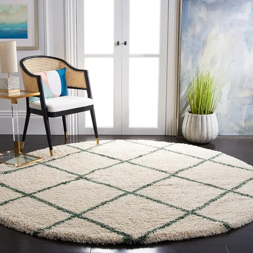 Miniatura 102 de SAFAVIEH - Alfombra de la colección Hudson Shag, diseño de enrejado moderno, no desprende pelusa y fácil de cuidar, 2 pulgadas de grosor, ideal