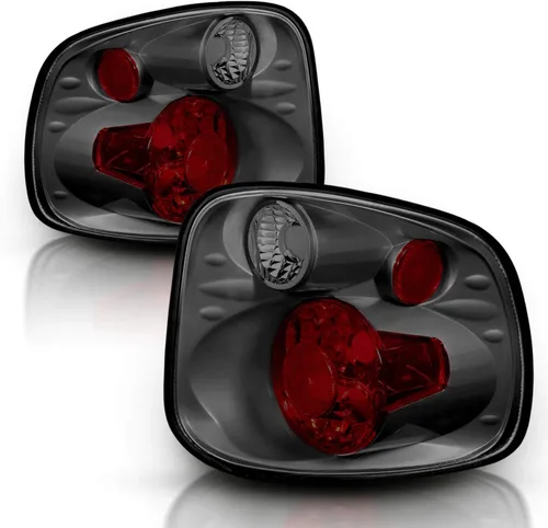 Miniatura 2 de AmeriLite para Ford F-150 Flareside 2001-2003 Lentes Traseros de Repuesto de Lente Ahumada, Cromo Pulido, Euro, Lámpara de Freno, Par - Lado