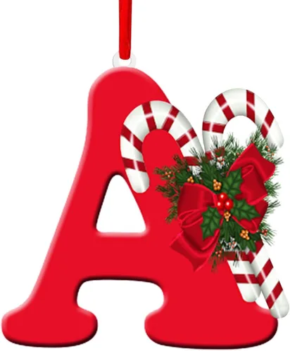 Colgante de decoración para árbol de Navidad de 26 letras, adornos para árbol de Navidad, adornos de Navidad personalizados, decoración de Navidad,