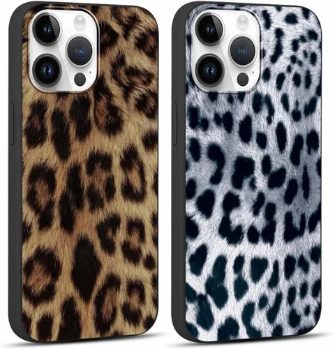 Miniatura 39 de Paquete de 2 Fundas de Teléfono Bonitas con Estampado de Guepardo para Apple iPhone 13 Pro Max de 6.7 Pulgadas, Fundas de Diseño