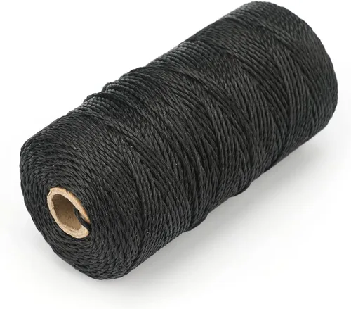 jijAcraft Cuerda de Nylon Negro de 426 Pies, Línea de Nylon Trenzado Mason #36, Cuerda de Línea de Ladrillo 100% Nylon, Cuerda de Línea de