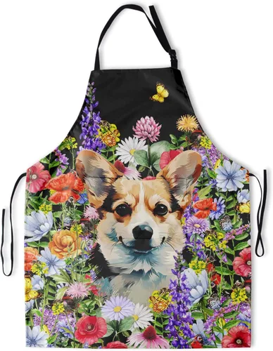 Miniatura 50 de Delantal con bolsillos, delantales para mujeres y hombres, delantal de cocina para cocinar, jardinería, servidor, camarera, pintura