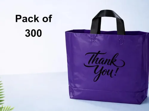 Miniatura 8 de Infinite Pack Bolsas grandes de mercancía de agradecimiento con asa de lazo, bolsa de boutique brillante, refuerzo inferior de 3 pulgadas y 3 mil