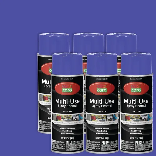 Miniatura 10 de Pintura en aerosol, 12 onzas, paquete de 6 (mezcla de colores cálidos: blanco brillante, rojo rubí, naranja, amarillo, marrón, negro brillante)