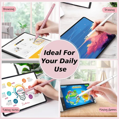 Miniatura 6 de Lápiz óptico (2 unidades), lápiz óptico para pantallas táctiles, lápiz digital universal de alta precisión sensibilidad, lápiz óptico para Android