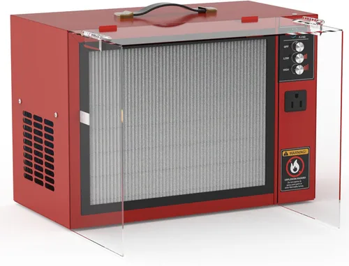 Miniatura 8 de Sistema portátil de filtración de aire de admisión de 2 etapas - Colectores de polvo de mesa (850-1250 CFM) para carpintería, filtro de aire